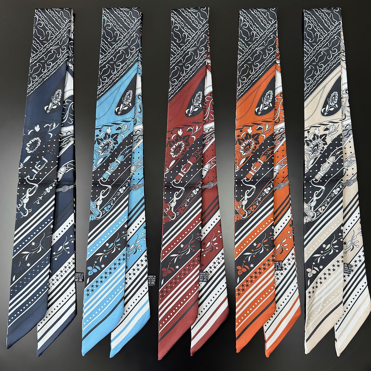 Ethnic Fashion Design - Thin and narrow decorative silk scarves