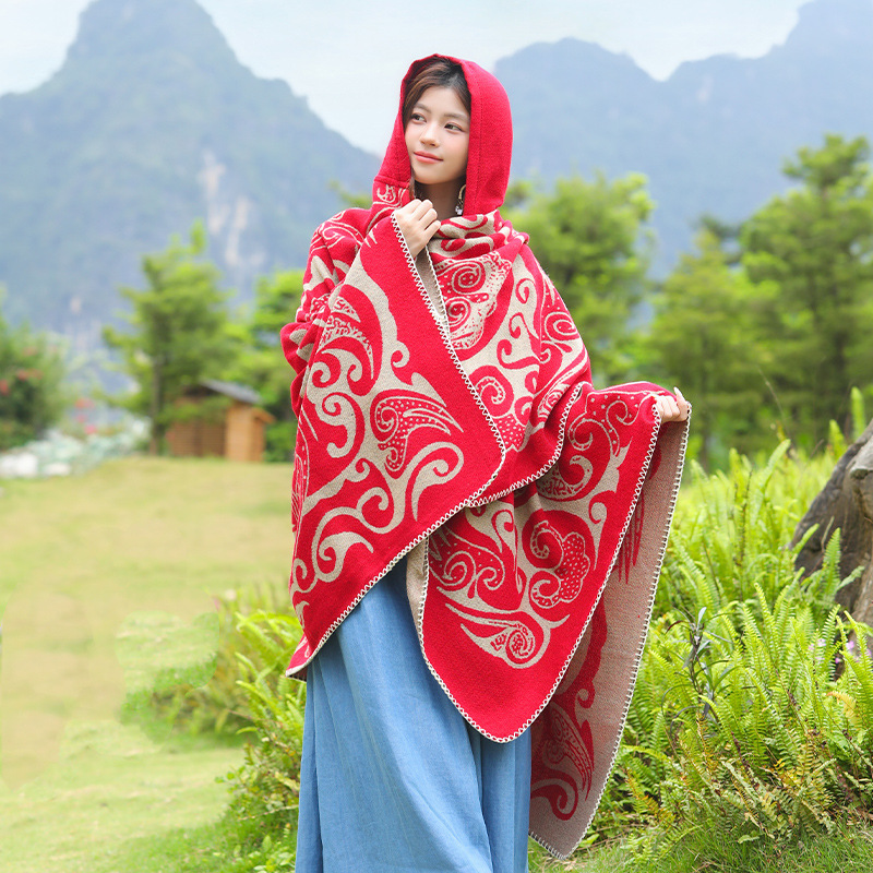 New Women's Hooded Shawl Warm  - đánh giá và giá Go Ethnic Fashion