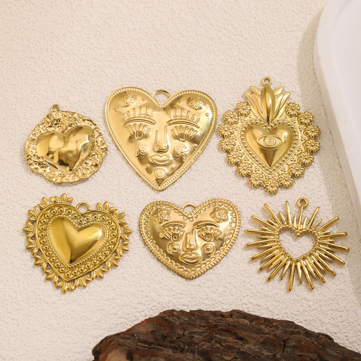 5Pcs PVD Gold Stainless Steel  - đánh giá và giá Ethnic Fashion Design